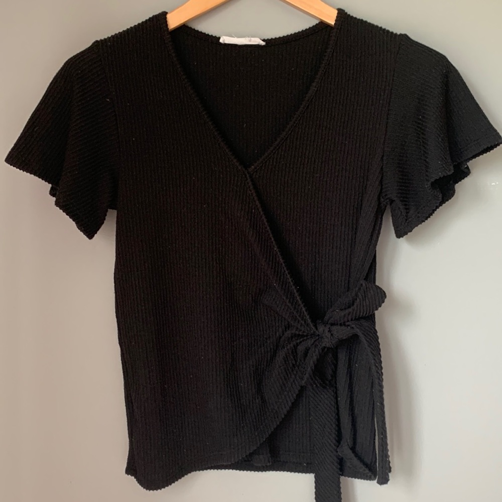 Black Wrap Top